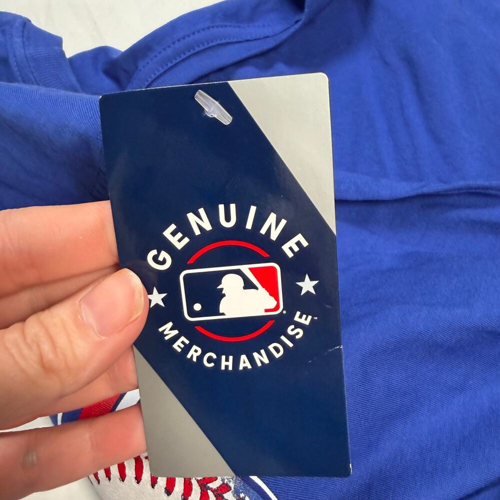 Texas Rangers Shirt Boys XL 16/18 Blue Short Sleeve MLB Genuine Merch NWT - Picture 6 of 7